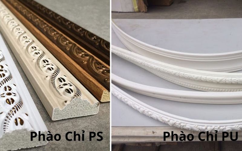 chất liệu phào chỉ pu và ps